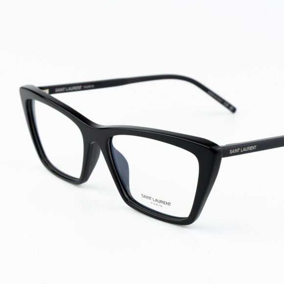 NEW Saint Laurent SL737 Mica Thin OPT 001 Black Cat Eye Unisex Eyeglasses - Picture 6 of 11
